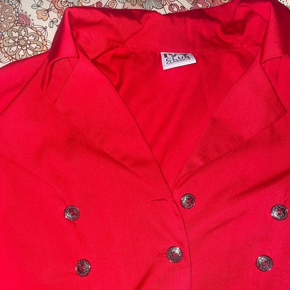 Red Button Up Top - Picture 2 of 2